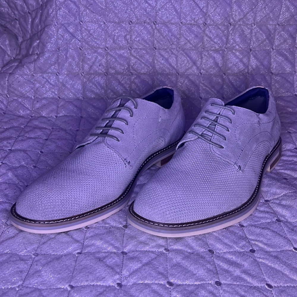 Like, actually, new Steve Madden mens size 11 grey, part leather, dress shoes